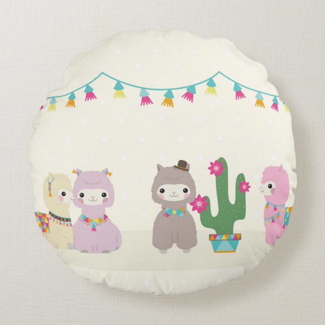 Alpacas Round Cushion (Front)