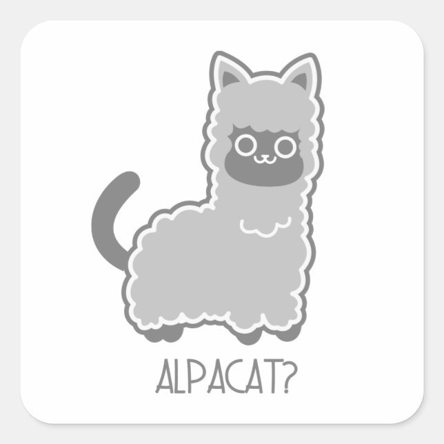 Alpacat? Square Sticker (Front)