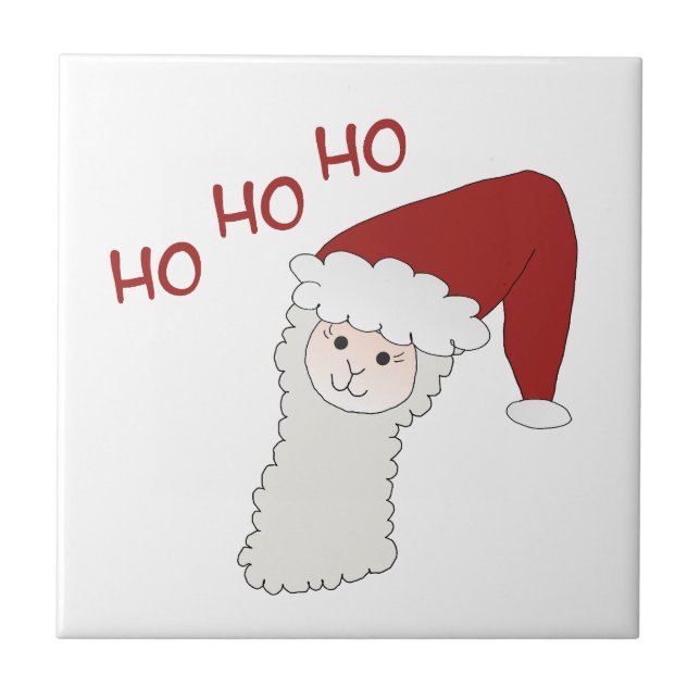 Alpaka Ballon Christmas Alpaca Lama gift Tile (Front)