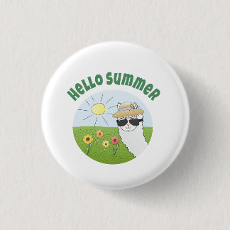 Alpaka party Hello Summer Alpaca partytime 3 Cm Round Badge
