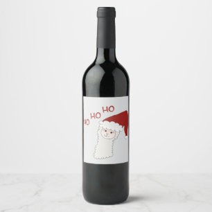 Alpaka Weihnachten Alpaca Lama Geschenkanhänger Wine Label
