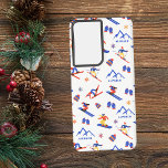 Alpbach Austria Ski Snowboard Pattern Samsung Galaxy Case<br><div class="desc">A funny winter skiing seamless pattern for the ski resort Alpbach in Austria,  Tyrol,  Alps. Perfect gift idea for winter sports lovers: ski,  snowboard,  freestyle,  ski jump,  cross-country skiing.</div>