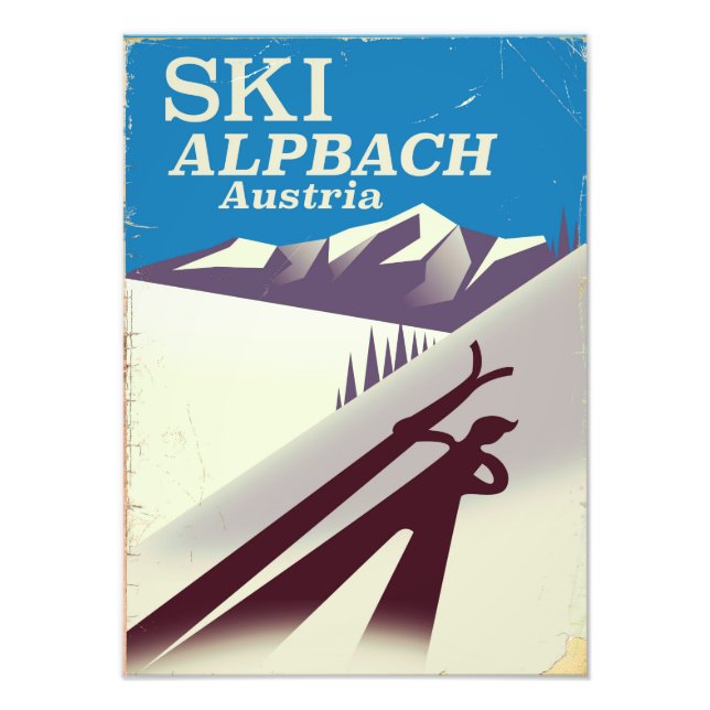Alpbach Austrian ski travel poster (Front)