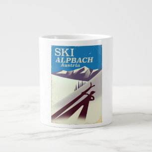 Alpbach Austrian ski travel poster Large Coffee Mug