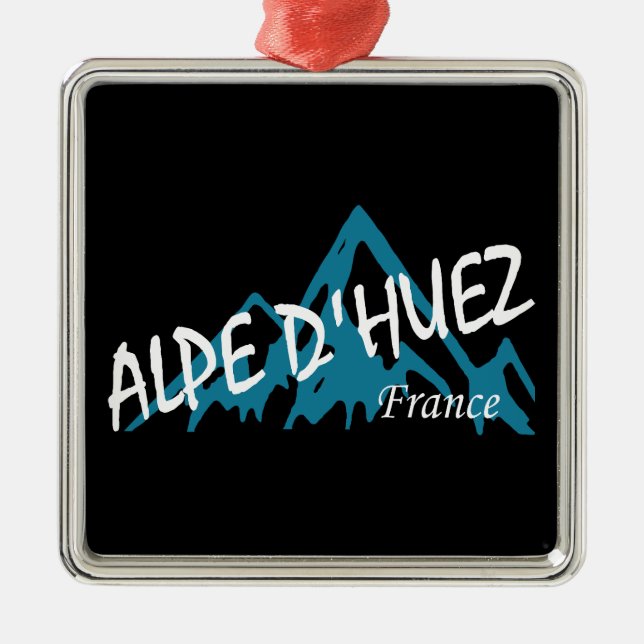 Alpe d’Huez France Mountains Metal Tree Decoration (Front)