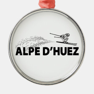 Alpe d’Huez France Ski Jumper Metal Tree Decoration