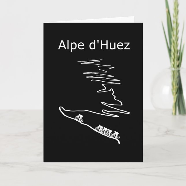Alpe d Huez in France cycling design for men and Card (Front)