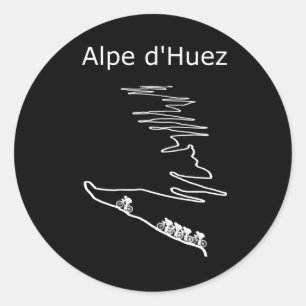 Alpe d Huez in France cycling design for men and Classic Round Sticker