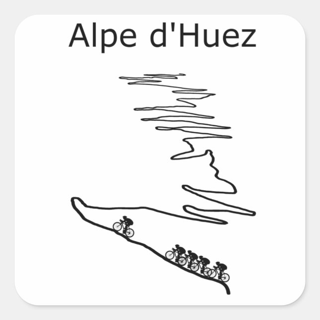 Alpe d Huez in France cycling for men and women Square Sticker (Front)