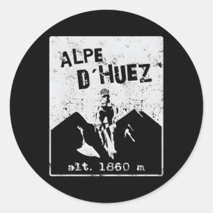 Alpe D'Huez Cycling Bike Classic Round Sticker