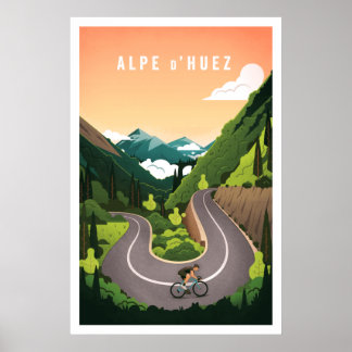 Alpe d'Huez - Cycling Poster