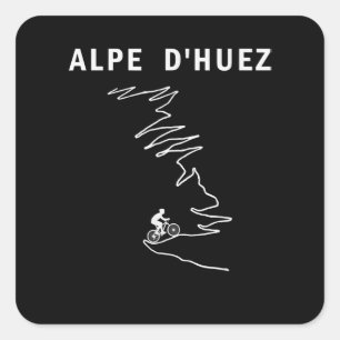 alpe dhuez france road cycling square sticker