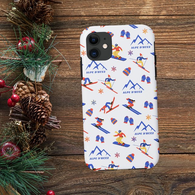 Alpe d'Huez France Ski Snowboard Pattern Case-Mate iPhone Case (Creator Uploaded)