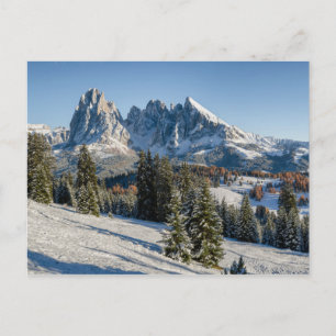 Alpe di Siusi winter landscape postcard