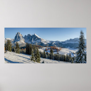 Alpe di Siusi winter landscape poster