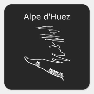 Alpe Huez In France Cycling Design Men Square Sticker