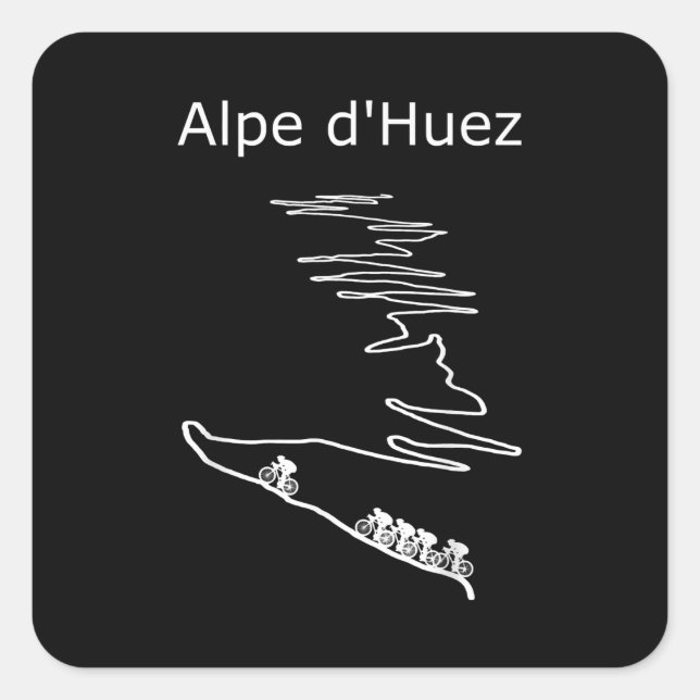 Alpe Huez In France Cycling Design  Men Square Sticker (Front)