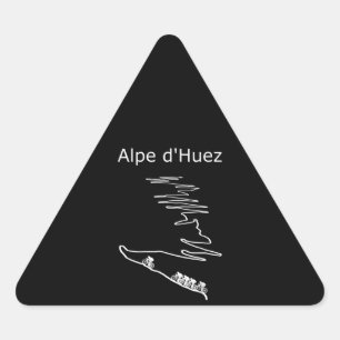 Alpe Huez In France Cycling Design  Men Triangle Sticker