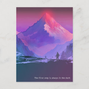 Alpenglow Everest Minimalist Motivational Postcard