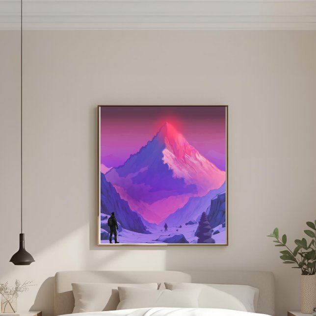Alpenglow Everest RISE Motivational Artwork Canvas Print (Creator Uploaded)