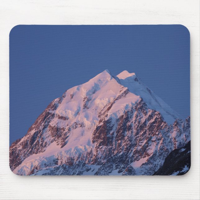 Alpenglow on Aoraki Mount Cook, Mackenzie 2 Mouse Mat (Front)