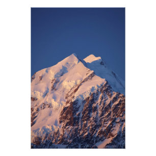 Alpenglow on Aoraki Mount Cook, Mackenzie 2 Photo Print