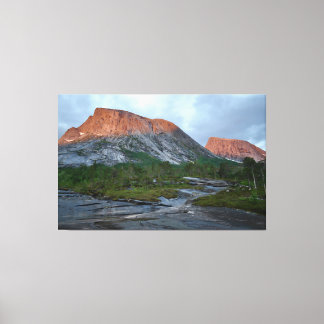 Alpenglow on Norwegian Mountains Canvas Print
