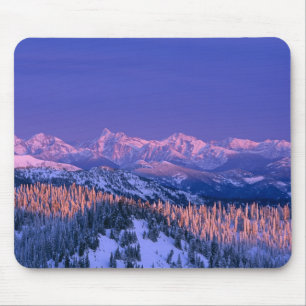 Alpenglow strikes the peaks of Glacier Mouse Mat