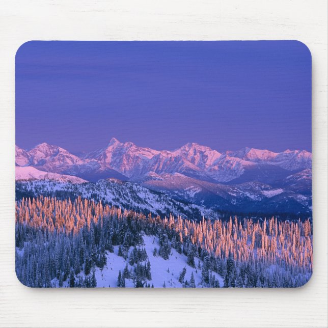 Alpenglow strikes the peaks of Glacier Mouse Mat (Front)