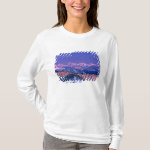 Alpenglow strikes the peaks of Glacier T-Shirt