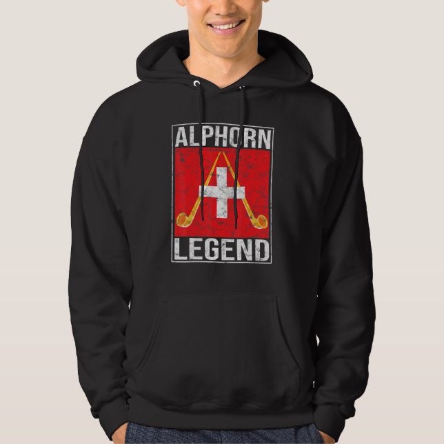 Alpenhorn Almhorn Natural Horn Blower Musician Leg Hoodie (Front)