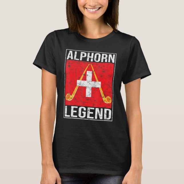 Alpenhorn Almhorn Natural Horn Blower Musician Leg T-Shirt (Front)