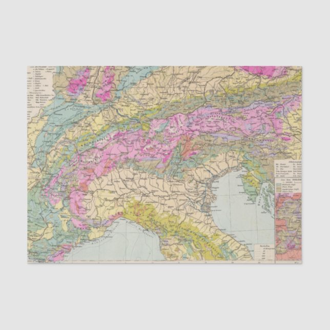 Alpenlander - Atlas Map of the Alps Tissue Paper (Front)