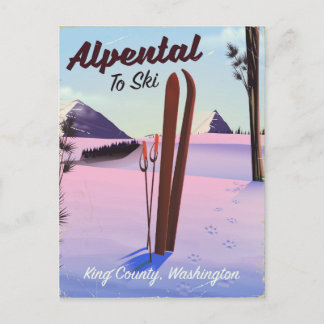 Alpental  King County, Washington ski poser Postcard