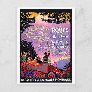Alpes Route by Car Postcard