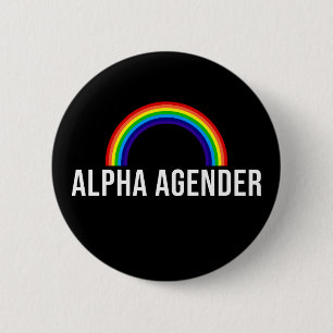 Alpha Agender 6 Cm Round Badge