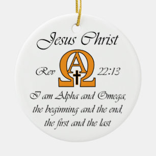 Alpha and Omega Ceramic Tree Decoration