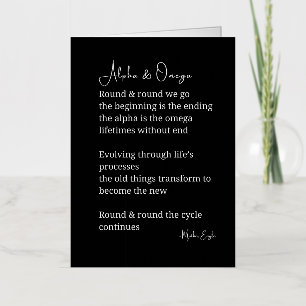 Alpha and omega poem poetry  foil greeting card