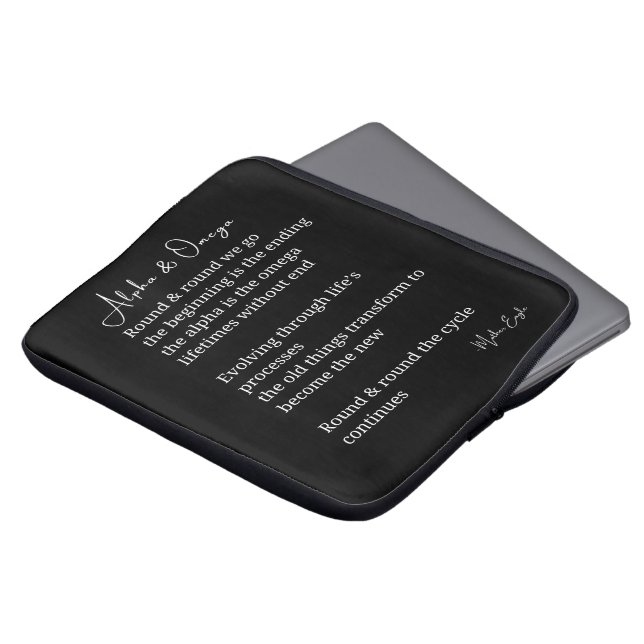 Alpha and omega poem poetry wall art instant  laptop sleeve (Front Top)