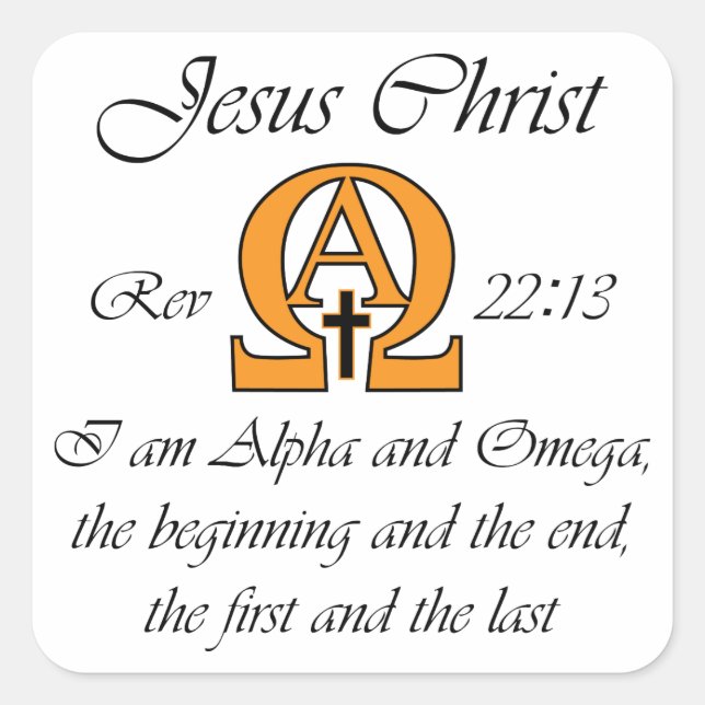Alpha and Omega Square Sticker (Front)