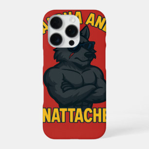 Alpha and Unattached   Funny Wolf Cartoon iPhone 16 Pro Case