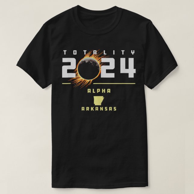 Alpha Arkansas 2024 Total Solar Eclipse  T-Shirt (Design Front)