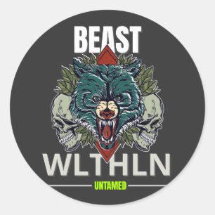 Alpha Beast _ Untamed Wolf Streetwear Fearless  Classic Round Sticker