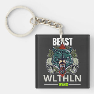 Alpha Beast _ Untamed Wolf Streetwear Fearless Key Ring