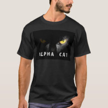 Alpha Cat with deadly stare on black