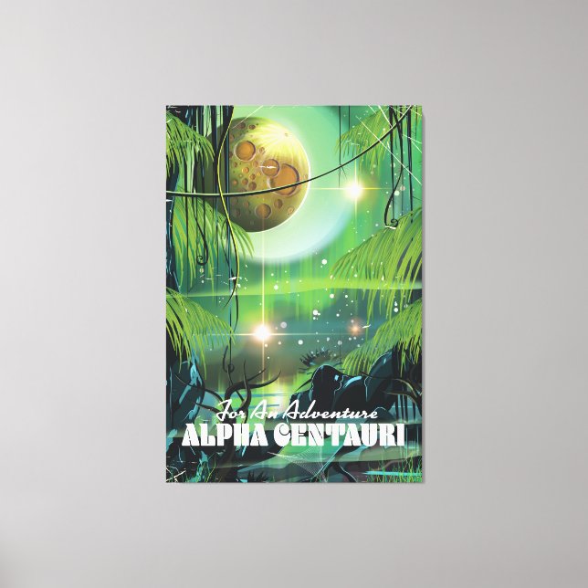 Alpha Centauri retro swamp sci-fi poster Canvas Print (Front)