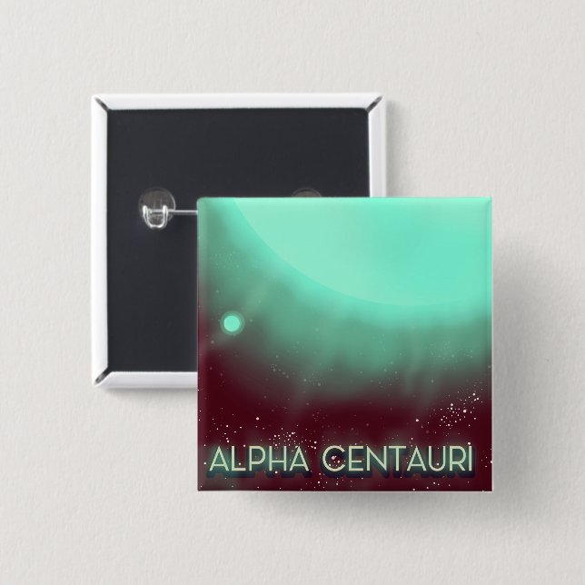 Alpha Centauri Space Art poster 15 Cm Square Badge (Front & Back)