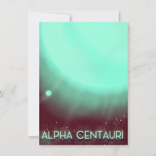Alpha Centauri Space Art poster Invitation (Back)