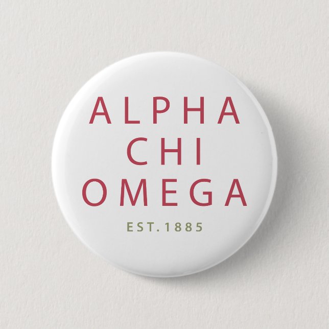 Alpha Chi Omega | Est. 1885 6 Cm Round Badge (Front)