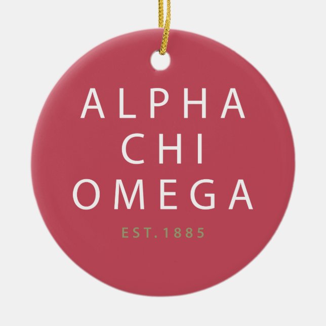 Alpha Chi Omega | Est. 1885 Ceramic Tree Decoration (Front)